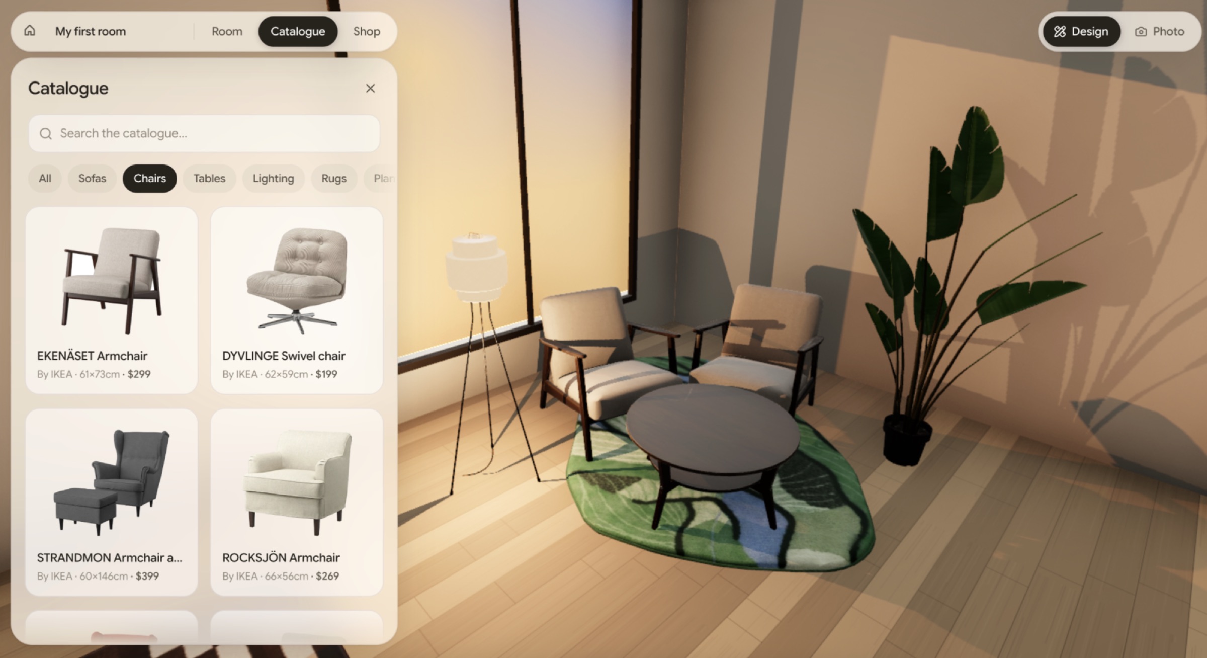 Furnished room with the IKEA catalogue open