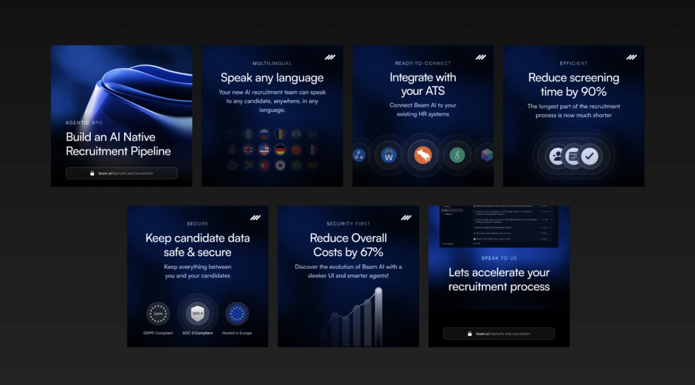 Beam AI recruitment campaign carousel